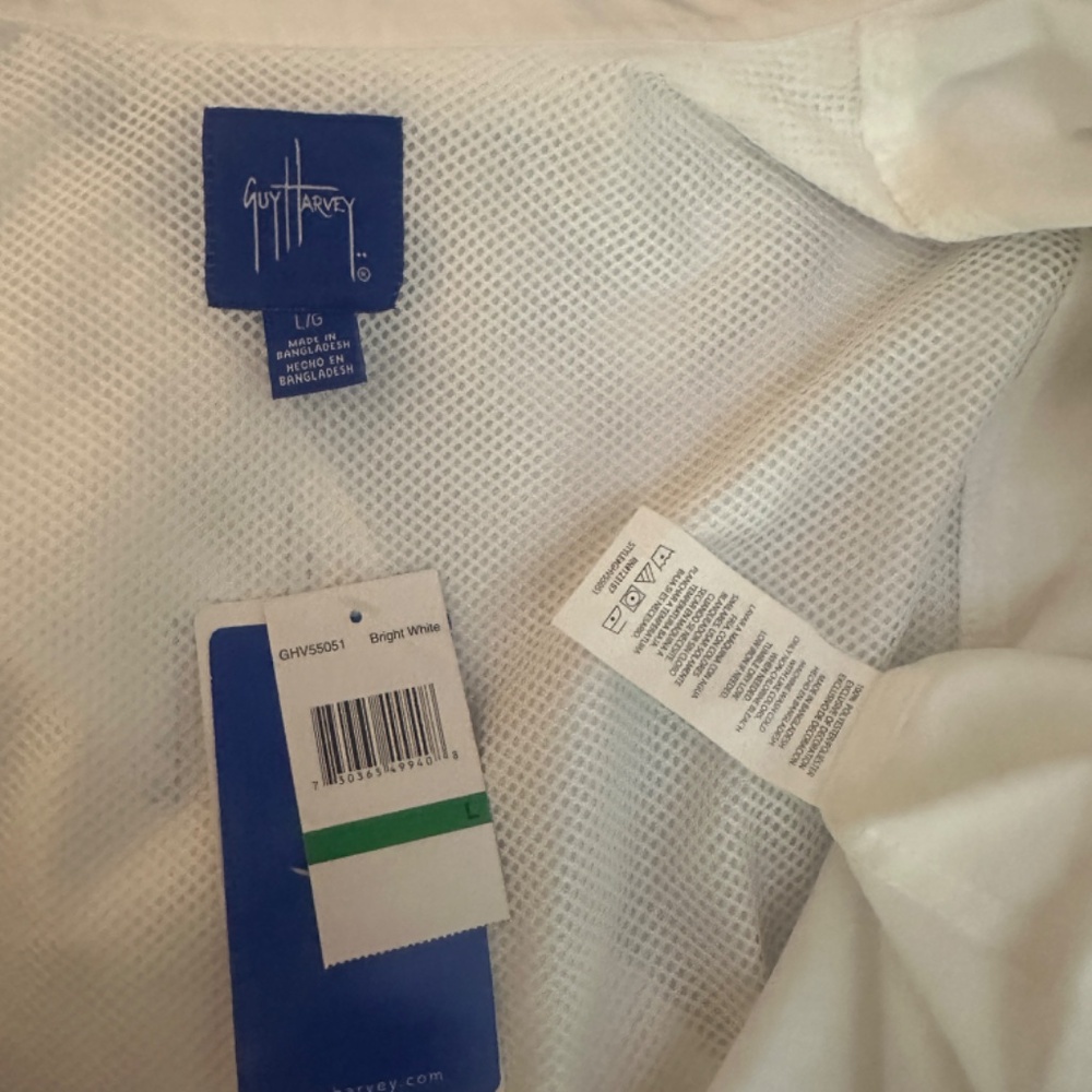 Guy Harvey Fisherman's Button Down Large New with tags 100% polyester Quick dry - Picture 5 of 5